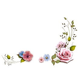 水彩復(fù)古花朵png免扣元素