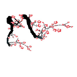 中國風手繪梅花png免扣元素