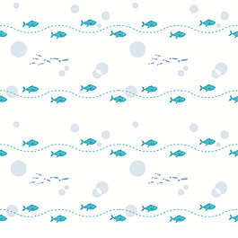 小清新波浪魚兒背景圖