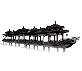 黑色涼亭png免扣元素