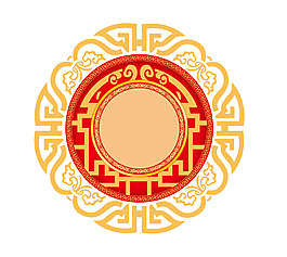 中國(guó)風(fēng)圓形邊框png免扣元素