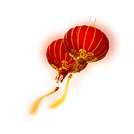 漂浮红灯笼png免扣元素