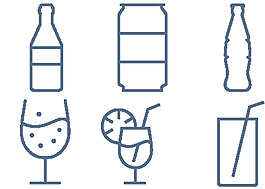 线条小图标柠檬汁