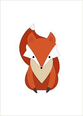 手繪卡通狐貍元素
