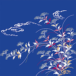藍(lán)色花束云朵裝飾圖