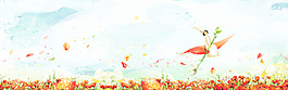 水彩風(fēng)景畫花紋背景圖