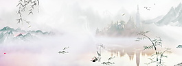 中國風(fēng)水墨山水畫背景圖