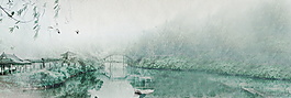 水墨山水畫背景圖