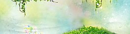 水彩風(fēng)景畫花紋背景圖