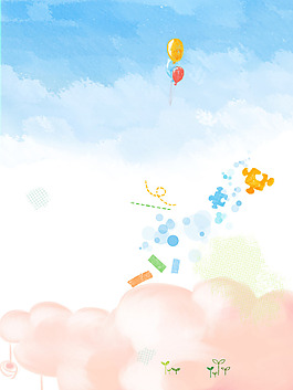 可爱天空云层飘带背景