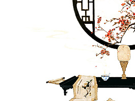 手繪中國風水墨畫元素