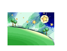 小清新夜空風景畫