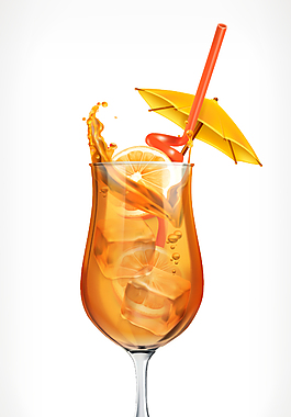 夏天冰爽檸檬茶插畫