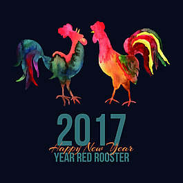 創(chuàng)意時尚2017雞年主題海報EPS素材