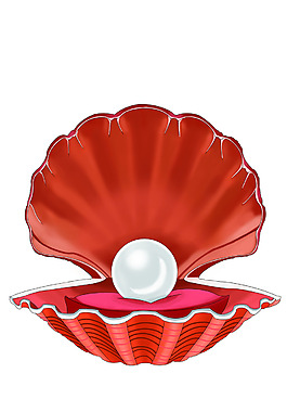 紅色外殼白色珍珠PSD元素素材