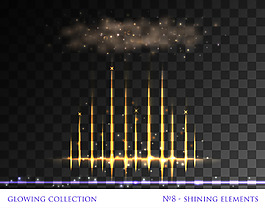 城市夢幻燈光炫光矢量效果素材