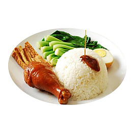 實物米飯雞腿元素