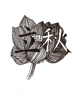 素描荷花立秋素材