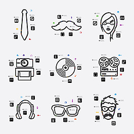 音乐欣赏分类图标icon矢量素材eps
