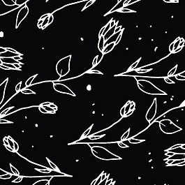 花束黑白圖案背景素材
