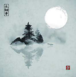 中國(guó)風(fēng)水墨矢量背景