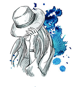 時(shí)尚女性神秘造型服裝設(shè)計(jì)