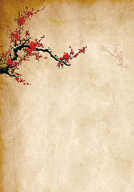 红色梅花简约纹理H5背景素材