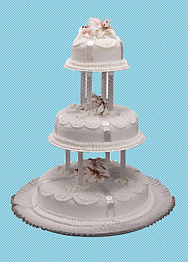 三层婚礼蛋糕免抠png透明图层素材