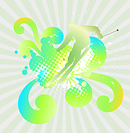 放射矢量花纹背景素材
