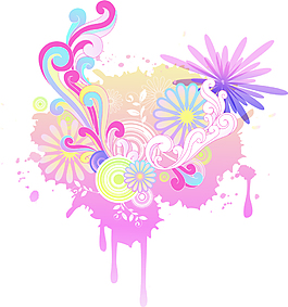 矢量花纹花卉背景素材