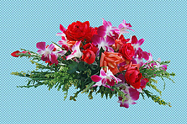 婚禮素材紅色鮮花免摳png透明圖層素材