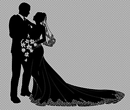 婚禮素材夫妻剪影免摳png透明圖層素材