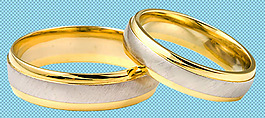 婚禮素材金色對(duì)戒免摳png透明圖層素材
