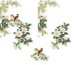 中國(guó)風(fēng)鳥語(yǔ)花香PNG元素