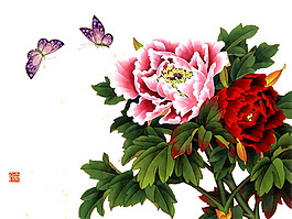 中國風(fēng)花開富貴PNG元素