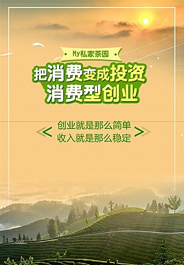 茶葉創業推廣海報psd源文件
