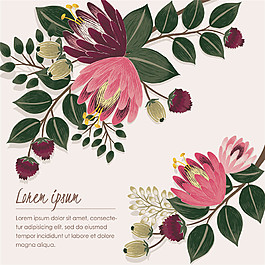 彩色花朵樹(shù)葉素材