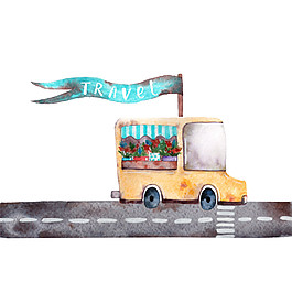 路上的汽車PNG元素
