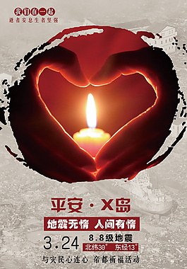 抗震救災(zāi)愿九寨溝平安海報(bào)