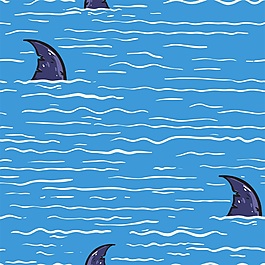 背景可愛卡通鯊魚填充素材