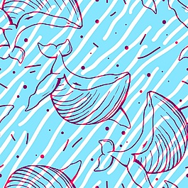 可愛(ài)海底動(dòng)物背景填充素材