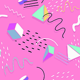 立體幾何潮流創意卡通背景