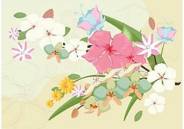 春天花朵矢量素材