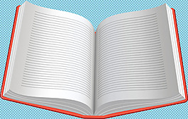翻開的書本免摳png透明圖層素材