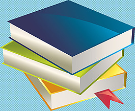 手繪一摞書本免摳png透明圖層素材