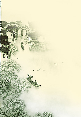 小桥流水江南H5背景素材