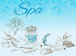 水療藍(lán)色矢量背景素材