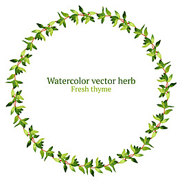 卡通圓圈綠色樹枝裝飾