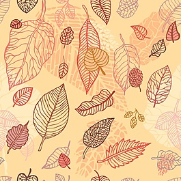 樹(shù)葉裝飾矢量素材紅色背景
