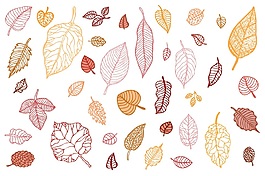 紅色樹葉裝飾矢量素材背景